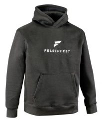 Bluza rozgrzewkowa Slopers. Czarne bluzy damskie FELSENFEST, l, z aplikacjami, z materiału, bez ramiączek, z kapturem. Za 289.99 zł.