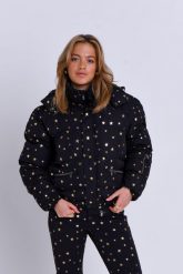 Elegancka kurtka puchowa - Shining Star. Czarne kurtki sportowe damskie OOSC, l, bez wzorów, z materiału, bez ramiączek, z kapturem, narciarskie, primaloft. Za 1,592.99 zł.