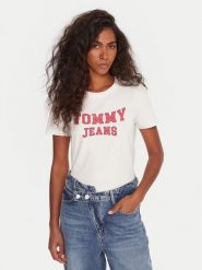 Tommy Jeans T-Shirt Varsity DW0DW21966 Biały Regular Fit. Białe t-shirty damskie Tommy Jeans, m, bez wzorów, z bawełny, bez kołnierzyka, bez ramiączek. Za 169.99 zł.