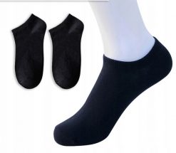 SKARPETY STOPKI BAWEŁNA 100% Wygodne UNISEX Bawełniane 38-44 Czarne. Czarne skarpetki damskie ITIMPORT, bez wzorów, z bawełny. Za 18.14 zł.