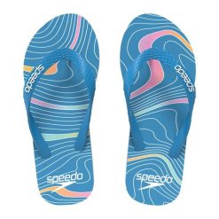 Klapki basenowe antypoślizgowe męskie Speedo Slide. Niebieskie klapki męskie Speedo, bez wzorów, z materiału, bez zapięcia. Za 69.99 zł.