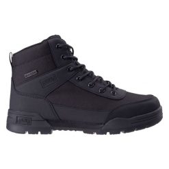 Buty taktyczne męskie Magnum Armory Mid WP - czarne, Rozmiar buta 44. Czarne buty sportowe męskie MAGNUM, z aplikacjami, z materiału, przed kolano, bez zapięcia, do biegania. Za 244.99 zł.