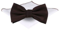Mucha Męska z Poszetką - Chattier - Głęboki Brąz. Krawaty i muchy Chattier, bez wzorów, eleganckie. Za 65.00 zł.