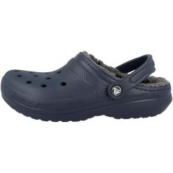 Sandały Dorosły Crocs Classic Lined Clog niebieski. Niebieskie sandały męskie Crocs, na lato, bez wzorów, z materiału, eleganckie, bez zapięcia. Za 257.50 zł.