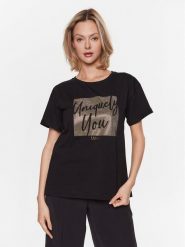 Liu Jo T-Shirt WA3277 JS923 Czarny Relaxed Fit. Czarne t-shirty damskie Liu Jo, s, bez wzorów, z bawełny, bez kołnierzyka, bez ramiączek. Za 559.99 zł.
