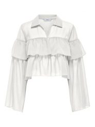 ONLY Bluzka Suzzi 15360661 Biały Regular Fit. Białe bluzki damskie ONLY, xl, bez wzorów, z syntetyku, bez kołnierzyka, bez ramiączek. Za 119.99 zł.