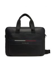 Tommy Hilfiger Torba na laptopa Th Foundation Computer Bag AM0AM13198 Czarny. Czarne torby na laptopa damskie Tommy Hilfiger, bez wzorów, ze skóry. Za 439.99 zł.