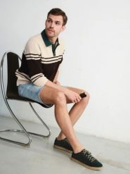 Welurowe półbuty męskie w sportowym stylu. Zielone półbuty męskie Ryłko, bez wzorów, ze skóry, bez obcasa, bez zapięcia. Za 399.99 zł.