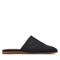 Klapki Toms. Czarne klapki damskie Toms, bez wzorów, bez obcasa, bez zapięcia. Za 219.99 zł.
