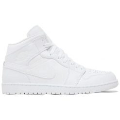Buty Sportowe Damskie Nike Air Jordan 1 Mid. Białe obuwie sportowe damskie Jordan, bez wzorów, z gumy, bez zapięcia, trekkingowe, Nike Air Jordan. Za 541.20 zł.