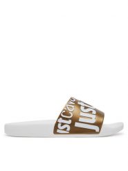 Just Cavalli Klapki 78RA3SZ1 ZS785 Złoty. Żółte klapki damskie Just Cavalli, bez wzorów, z tworzywa sztucznego, bez obcasa, bez zapięcia. Za 199.99 zł.