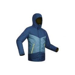 Kurtka narciarska SKI-P JKT 150 męska. Niebieskie kurtki męskie WED'ZE, m, bez wzorów, z materiału, bez kaptura, narciarskie. W wyprzedaży za 109.99 zł.