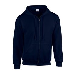 Bluza Z Kapturem Dla Dorosłych Unisex Heavy Blend Full Zip. Niebieskie bluzy męskie GILDAN, m, bez wzorów, bez ramiączek, z kapturem. Za 121.99 zł.
