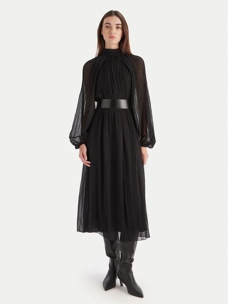 KAOS Sukienka koktajlowa RI1GX006 Czarny Regular Fit. Czarne sukienki damskie KAOS, bez wzorów, z syntetyku, wizytowe, bez kołnierzyka, bez ramiączek. Za 809.99 zł.