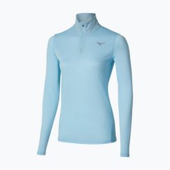 Bluza do biegania damska Mizuno Core Impulse Half Zip Tee. Niebieskie bluzy damskie Mizuno, s, bez wzorów, z materiału, bez ramiączek, bez kaptura. Za 99.99 zł.