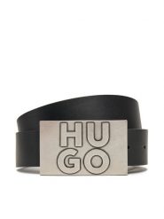 HUGO Pasek Męski 50537037 Czarny. Czarne paski męskie Hugo, ze skóry. Za 179.99 zł.