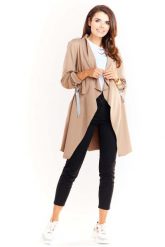 Beżowa Dzianinowa Bluza - Narzutka. Brązowe bluzy damskie Infinite You, l, bez wzorów, z bawełny, bez ramiączek, bez kaptura. Za 194.90 zł.