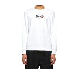 Bluza sportowa męska Diesel Girk-N85. Białe bluzy sportowe męskie Diesel, m, bez wzorów, z bawełny, bez kaptura. Za 291.00 zł.