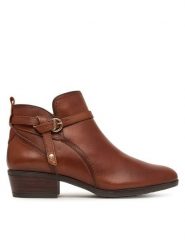 Pikolinos Botki Doroca W1U-8901C1 Brązowy. Brązowe botki damskie Pikolinos, bez wzorów, ze skóry, bez obcasa, na słupku, bez zapięcia. Za 759.99 zł.