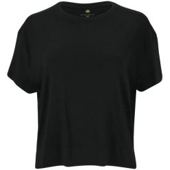 Damska koszulka z nadrukiem Athlecia Laimeia. Czarne bluzki damskie Athlecia, bez wzorów, sportowe, bez kołnierzyka, bez ramiączek. Za 148.50 zł.