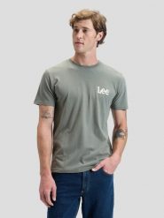 MESKA KOSZULKA LEE MEDIUM WOBBLY LEE TEE LICHEN OLIVE 112376462. Zielone t-shirty męskie Lee, m, bez wzorów, bez kołnierzyka, bez ramiączek. Za 79.99 zł.