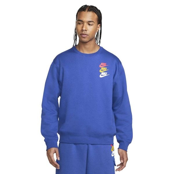 Bluza Męska Sportowa Nike. Niebieskie bluzy sportowe męskie Nike, m, bez wzorów, bez kaptura, na fitness i siłownię. Za 140.80 zł.