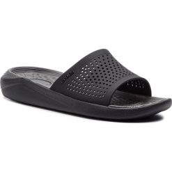 Klapki CROCS - Literide Slide 205183 Black/Slate Grey. Czarne klapki damskie Crocs, bez wzorów, z tworzywa sztucznego, bez obcasa, bez zapięcia. W wyprzedaży za 159.00 zł.
