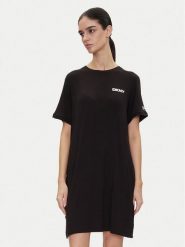 DKNY Koszula nocna YI30051 Czarny Relaxed Fit. Czarne koszule nocne damskie DKNY, bez wzorów, z wiskozy, bez ramiączek. Za 229.99 zł.