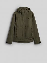 4F Kurtka softshell wiatroodporna membrana 8000 męska - khaki M. Brązowe kurtki męskie 4F, m, bez wzorów, z softshellu, klasyczne, bez kaptura. Za 499.99 zł.