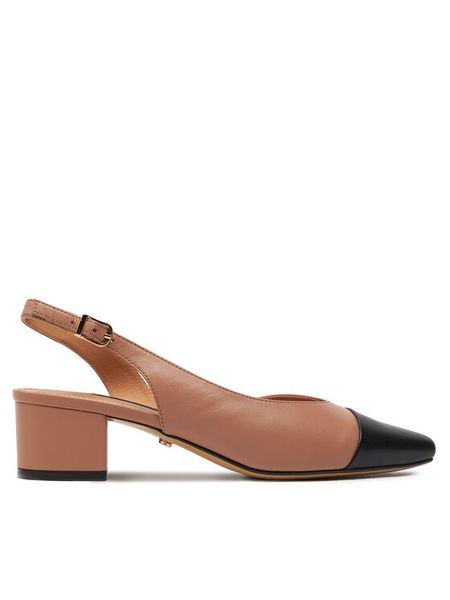 GINO ROSSI Czółenka 4893-01 Beżowy. Brązowe czółenka damskie Gino Rossi, bez wzorów, ze skóry, bez obcasa, bez zapięcia. Za 259.99 zł.