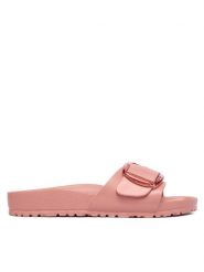 Birkenstock Klapki Madrid Big Buckle 1032033 Różowy. Czerwone klapki damskie Birkenstock, bez wzorów, z syntetyku, bez obcasa, bez zapięcia. Za 249.99 zł.