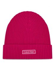 Calvin Klein Czapka Patch Chunky LV04D8053G Różowy. Czerwone czapki damskie Calvin Klein, na zimę, bez wzorów, z bawełny. Za 169.99 zł.