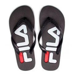 Klapki damskie Fila Troy. Czarne klapki damskie Fila, bez wzorów, eleganckie, bez obcasa, bez zapięcia. Za 64.35 zł.