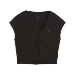 Damska koszulka z węzłem MOVE CLOUDPSUN PUMA Black. Czarne bluzki damskie Puma, s, bez wzorów, sportowe, bez kołnierzyka, bez ramiączek. Za 104.99 zł.