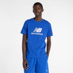 Koszulka męska New Balance MT41502BUM – niebieska. Niebieskie koszulki sportowe męskie New Balance, m, bez wzorów, z bawełny, bez ramiączek. Za 139.99 zł.