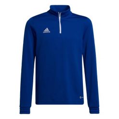 Entrada 22 Training Top. Niebieskie bluzy męskie Adidas, bez wzorów, z materiału, sportowe, bez ramiączek, bez kaptura. W wyprzedaży za 94.99 zł.
