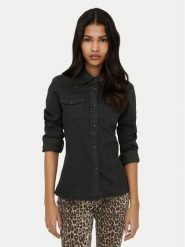 ONLY Koszula jeansowa Sasia 15352339 Czarny Slim Fit. Czarne koszule damskie ONLY, xl, bez wzorów, z bawełny, bez kołnierzyka, bez ramiączek. Za 129.99 zł.