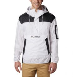 Kurtka Sportowa Z Kapturem Męska Columbia Challenger Windbreaker. Białe kurtki sportowe męskie Columbia, m, bez wzorów, z materiału, z kapturem, outdoorowe. Za 297.75 zł.