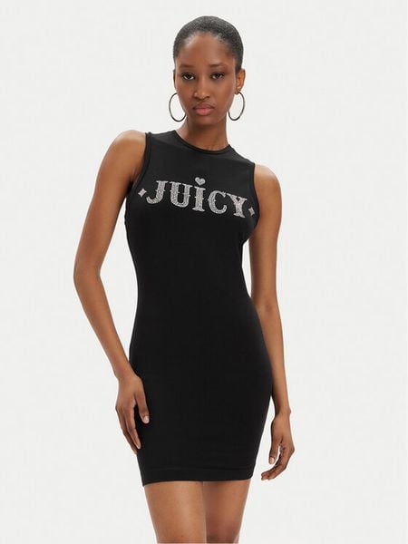 Juicy Couture Sukienka codzienna Prince Rodeo JCBED223827 Czarny Slim Fit. Czarne sukienki damskie Juicy Couture, na co dzień, m, bez wzorów, z bawełny, bez kołnierzyka, bez ramiączek, proste. Za 129.99 zł.