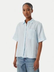Tommy Hilfiger Koszula WW0WW48925 Niebieski jasny Relaxed Fit. Niebieskie koszule damskie Tommy Hilfiger, m, bez wzorów, ze lnu, bez kołnierzyka, bez ramiączek. Za 409.99 zł.