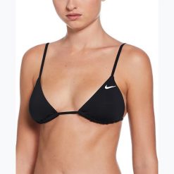 Góra od stroju pływackiego Nike Essential Triangle Bikini. Czarne bikini Nike, xl, bez wzorów. Za 89.99 zł.