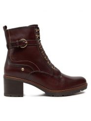 Pikolinos Botki W7H-8510 Brązowy. Brązowe botki damskie Pikolinos, bez wzorów, ze skóry, bez obcasa, na słupku, bez zapięcia. Za 519.99 zł.