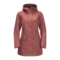 Kurtka przeciwdeszczowa damska Jack Wolfskin Cape York Paradise. Czerwone kurtki sportowe damskie Jack Wolfskin, s, bez wzorów, bez ramiączek, bez kaptura, trekkingowe. Za 429.99 zł.
