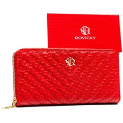 Portfel pikowany Rovicky R-PRK-04-D2 czerwony. Czerwone portfele damskie ROVICKY, ze skóry ekologicznej. Za 45.00 zł.