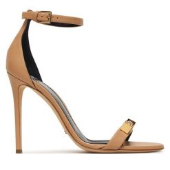 Sandały Elisabetta Franchi. Brązowe sandały damskie Elisabetta Franchi, bez wzorów, bez obcasa, na szpilce, bez zapięcia. Za 2,339.00 zł.