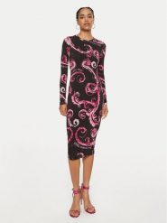 Versace Jeans Couture Sukienka codzienna 77HAO9B0 JS358 Różowy Slim Fit. Czerwone sukienki damskie Versace Jeans Couture, na co dzień, bez wzorów, z jeansu, bez kołnierzyka, bez ramiączek, proste. Za 719.99 zł.