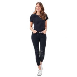 Koszulka damska Gaze Jazzie. Niebieskie koszulki sportowe damskie GAZE, bez wzorów, prążkowane, bez ramiączek. Za 238.50 zł.