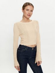 Guess Sweter Adaline W4GR08 Z2U00 Beżowy Regular Fit. Brązowe swetry nierozpinane damskie Guess, s, z aplikacjami, z syntetyku, bez kołnierzyka, bez ramiączek. Za 429.99 zł.