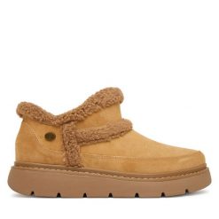 Śniegowce Skechers. Brązowe śniegowce damskie Skechers, bez zapięcia. Za 339.99 zł.