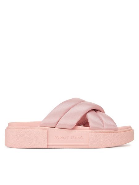 Tommy Jeans Klapki Tjw Flatform Sandal EN0EN02775 Różowy. Czerwone klapki damskie Tommy Jeans, bez wzorów, z jeansu, bez obcasa, bez zapięcia. Za 169.99 zł.